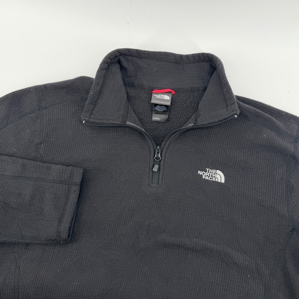 The North Face Mens XL Black Grid Fleece Quarter Zip Pullover Sweater KA65511